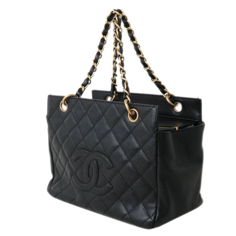 Chanel Caviar Skin Matelasse Chain Shoulder Tote Bag